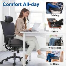 TTJM Seat Cushion Gel Chair Cushions Office Chair Cushions Anti-Slip Bottom And Removable Cover Tailbone Pain Relief Cushion Memory Foam Seat Cushion For Office Wheelchair Car Grey - 灰色 - 查看 6