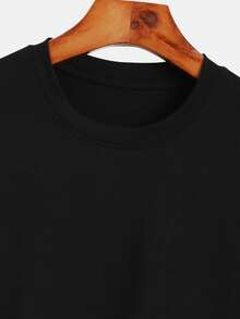 Disney طقم تيشيرت بأكمام طويلة وبنطال فضفاض واسع، مميز بتصميم ألوان سادة وطباعة رسومات خياطة، طراز كاجوال مناسب للارتداء اليومي والجري وغيرها من المناسبات، متعدد الاستخدامات للربيع والخريف