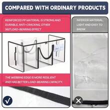 Extra Large Moving Bag - Durable Zippers, Sturdy Handles, Heavy-Duty Construction, Clear Plastic, Spacious Storage Compartments - Perfect For Hassle-Free Relocation, University Dormitories, And Family Organization Needs. - Đường viền đen trong suốt - Xem 4