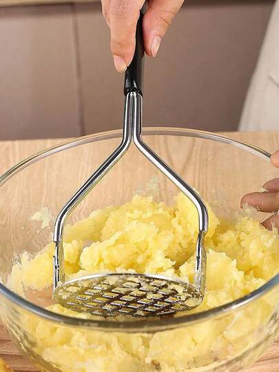 2/1 Pc Stainless Steel Manual Food Press Updated Version - Multifunctional Kitchen Tool For Mashed Potatoes, Garlic Mincing & Fresh Juice Extraction, Heavy-Duty Vegetable/Fruit Crusher With Non-Slip Handle, Perfect For Home Cooking, Meal Prep & Small Kitchens ,Valentine's Day,Wedding Decor,Birthdayroom Decor,Birthday Decroations,Kitchen Accessories