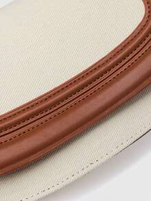 Stitched Saddle Bag Women's 2025 New Wide Shoulder Strap Single Shoulder Crossbody Dual-Purpose Bag Retro Fashion Underarm Bag - Brown - View 9