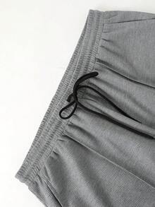 加大码男士连帽外套和裤子套装，抽绳连帽，撞色拼接，抽绳休闲裤，百搭休闲装