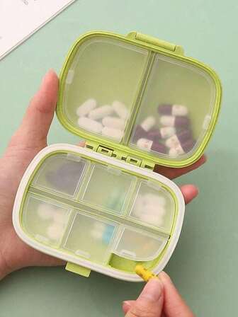Caja de pastillas portátil a prueba de humedad para viajes, organizador de pastillas reutilizable para hombres y mujeres, planificador de medicamentos, estuche de bolsillo diario para vitaminas, medicamentos y suplementos, accesorio esencial para el hogar y los viajes