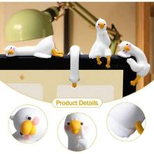 4 Pcs Mini Resin Goose Figurine, Funny Computer Decor, 3D Craft Sculpture, Tiny Cute Goose Statues For Office Desk, Car Dashboard, Indoor Festival Decor - 風格 a - 查看 2