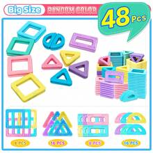 Big Size Macaron Magnetic Designer Construction Set Model & Building Toy Magnets Magnetic Blocks Educational Toys For Kids Birthday Gifts Random Color.(Size:2.56inch) - Multicolor - View 9