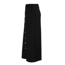 Falda negra elegante de longitud hasta la rodilla con bolsillos, botones y cremallera, adecuada para exteriores, vacaciones, oficina, lavable a máquina - Negro - Ver 6