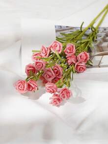 1 وردة اصطناعية رومانسية، نبات ورقي اصطناعي، باقة وردة اصطناعية - ديكور زهور منزلي وزينة طاولة. مناسبة للأعراس، باقات العروس، ديكور المنزل، حفلات الأعياد، هدايا رأس السنة، هدايا عيد الحب. مجموعات الألوان المتعددة تعزز جماله، حجم واحد مع ألوان عشوائية تسليمها.