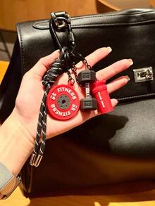 系列创意设计可爱撞色甜美酷炫运动风包包挂件，健身运动配件，夏季时尚救星钥匙扣，健身系列杠铃哑铃片运动水杯挂件，背包挂件，饰品钥匙扣，适合运动男孩女孩，精致男女礼品 - 彩色 - 查看 8