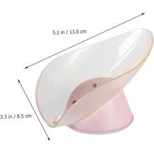 2 Jaboneras De Plástico con Forma De Hoja Soporte paraón Rejilla De Drenaje Rápido para Baño - Rosa - Ver 8