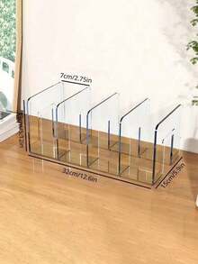 2/1pc Transparent Plastic Bag Organizer Divider, Acrylic Wardrobe Shelf, Handbag Holder, Clear Bag Storage Rack, Suitable For Closet, Bathroom, Office, L-Shaped Storage Rack, Space-Saving Home, Dorm, Office Organizer - Clear - View 7