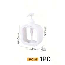 Dispenser Sabun Cuci Piring Transparan, Dispenser Sabun Cair Kamar Mandi - Dengan Pompa Anti Karat, Cocok Untuk Wastafel Dapur, Kamar Mandi / Bingkai Dekoratif Putih Dispenser Sabun Persegi Transparan yang Dapat Diisi Ulang - Putih - View 8