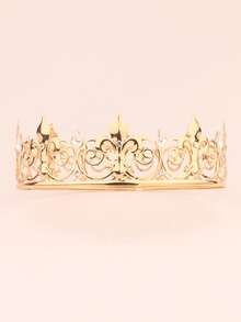 Diadema estilo vintage de corona de hierro, tocado real unisex con patrón de cruz de hierro y decoración de rhinestone, adecuado para actuaciones, disfraces, fiestas y otras ocasiones, coronas, tiara, corona de disfraz - Dorado - Ver 5