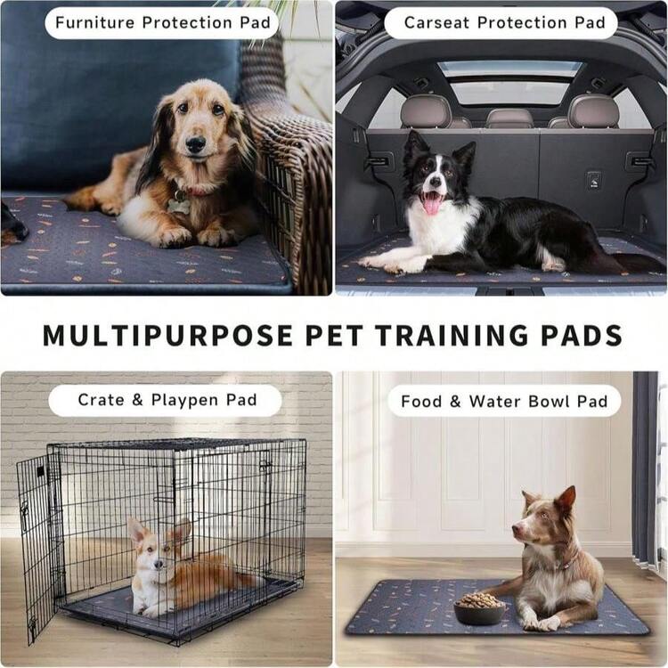 Sunheir 2 Pack Washable Guinea Pig Pee Pads, 24" X 48" Waterproof Reusable Guinea Pig Cage Liners, Absorbent Bedding Training Mat For Small Animal Guinea Pigs Rabbit Bunny Hamster (Leaves - Deep Grey) - Màu B - Xem 4
