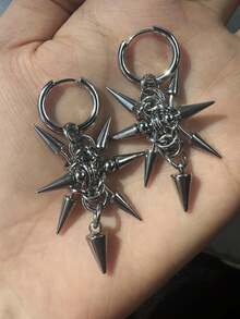 1 Cặp bông tai đinh tán Punk Rock, bông tai thời trang Unisex cá tính cho trang phục hàng ngày, lễ hội, tiệc tùng - Nhiều màu - Xem 6