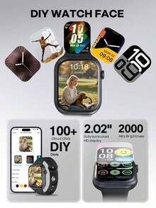 Smart Watch ,Multiple Built-In Watch Faces, Curved Surface Full Fit Touch Screen,Supports Multiple Languages,Compatible With Iphone/Android/Make/Receive Calls,With Call Functionality, Message Notification, Heart Rate, Sleep Tracking, Pedometer, Sport Modes, Considerate Gift For Men, Women, Friends, Birthdays - Multicolor - View 8
