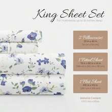 Linen Market - Juego de sábanas de 4 Piezas, Estampado, tamaño ,  Sage(King Azul claro) - Multicolor - Ver 2