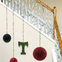 5m/10m Artificial Forest Vine Leaves Jute Rope DIY Decor Weaving Craft Creative Wax Rope Material, Artificial Vine Decor, Fake Plants, Weaving Hanging Wreath, Suitable For Home And Wedding Decoration, Green Fake Wisteria Vine, For Party Wall And Ceiling Decoration - Green - View 10