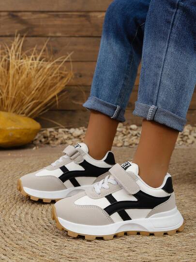 1 Pair Children's Autumn New Soft Bottom Fashion Versatile Non-Slip Casual Sports Shoes, Suitable For Toddler/Little/Big Kids, Daily Wear Casual Tennis Shoes