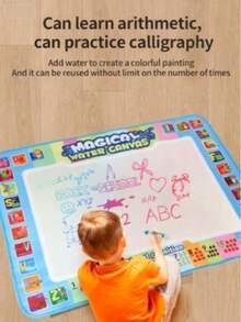 Large Size Children's Water Painting Mat, Water-Soluble Paints, Instant Dry No Trace, Kindergarten & Family Interactive Toy, Cultivate Kid's Creativity, Waterproof & Tear-Resistant Fabric, Rolled Design For Easy Storage, Christmas Graffiti Water Painting Mat, Essential Art Enlightenment Tool, Waterproof Portable Travel Painting Board, Ideal Gift For Halloween, Thanksgiving - Multicolor - View 7