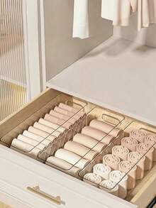 1个装 4/2/1，透明桌面收纳盒，家用内衣、内裤、袜子、胸罩收纳盒、化妆品、手机壳收纳盒、厨房收纳盒 - 無色 - 查看 4