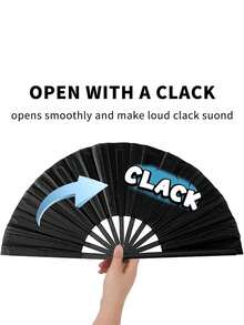 Abanico plegable de Kung Fu Tai Chi para baile de línea, adecuado para festivales de música, clubes, eventos, fiestas, baile, actuaciones (Negro) - multicolor - Ver 9