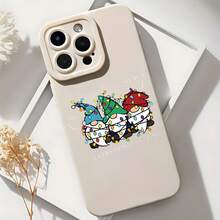 2026 nueva funda de teléfono mate, funda de teléfono con gnomos lindos usando gorros navideños y luces, texto "Todo está bien" para  17 14 Pro Max  17 13  17 12  Galaxy S23 S22 S21 funda de protección para teléfono, funda de pareja, regalo para novio novia, regalo de vacaciones - Blanco antiguo - Ver 6