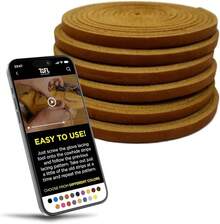 TOFL - Cordones de guantes de softbol y béisbol, cordones de reparación de guantes de encaje para colectores, cordones de piel sin aguja de cordones - Bronceado 6 - Ver 2