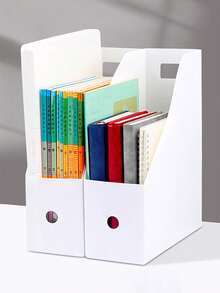 3/2/1个白色防水文件盒，桌面文件收纳盒，厨房用具收纳盒，橱柜分隔收纳盒，加厚可折叠简易文件收纳架，书架，适用于学生宿舍、书架、返校季、学习用品