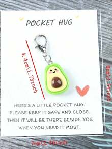 1个/2个牛油果钥匙扣，口袋抱枕，绿色可爱牛油果钥匙扣，友谊钥匙扣礼物吊坠，圣诞节、情人节、生日礼物 - 彩色 - 查看 3