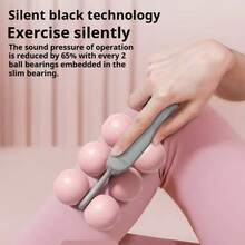 Rolă de masaj pentru gât - Minge de masaj muscular, Clemă circulară mică și ușoară pentru picioare pentru bărbați și femei pentru exerciții fizice și relaxare, Role manuale cu 6 roți, Instrument de relaxare pentru yoga, fitness