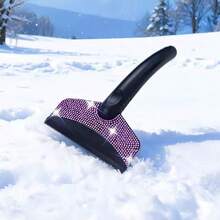 Schneeschaufel mit Strass Auto Zubehör, Auto Fenster Eiskratzer, Winter Schneeentfernungs-Kratzer, Scheiben-Enteisungswerkzeug