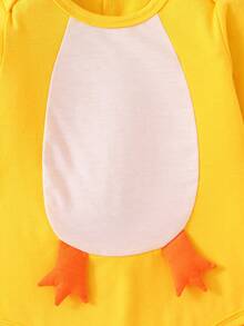 Infant/Toddler Baby Spring Long Sleeve Snap-Up Bodysuit, Cute Chick Design, Suitable For Everyday Wear Or Photo Shoots - Yellow - View 7