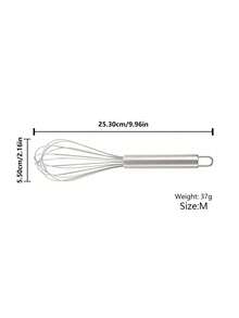 1入組不銹鋼打蛋器廚房用日常銀色長柄打蛋器 - 銀色 - 查看 7