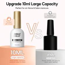 peacecolor 2/3PCS 10ML Gel Top And Base Coat With Nail Glue Set, No-Wipe Base Coat And Glossy Top Coat, Long Lasting Nail Supplies For Women Home Nail Art Salon Christmas Gifts - 彩色 - 查看 6