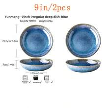 Handmade Ceramic Tableware Set, Including Soup Bowl, Plate, Noodle Bowl, Rice Bowl, Dipping Sauce Dish. Unique Asymmetrical Design - Suitable For Home, Restaurant Or Hotel Use, Restaurant Dinnerware | Artistic Bowl Design | Smooth Glaze Bowls - Multicolor - View 14