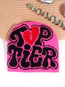 3顶Y2K系列顶级男女通用爱心字母针织帽，街头风骷髅帽，瑜伽帽，情侣针织帽，适合日常佩戴、户外运动，理想的冬季礼物装备 - TOP TIER - 查看 16