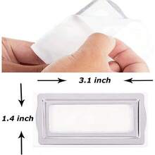 TTJM Self Adhesive Metal Bookplates For Books Cards 10Pcs Horizontal Clip Label Holders-Metal Drawer Tag Label Holder Silver Bookplates Metal Frame For Office Library Book File Cabinet Card Tag Label Plate - As Pic - View 2