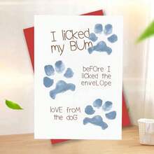 1 pieza Tarjeta de felicitación con sobre con diseño de "Lamida de trasero de perro y lamida de sobre", con lindas huellas de patas y texto hilarante, perfecta para propietarios de perros adultos, ideal para cumpleaños y celebraciones divertidas, tarjeta de felicitación|Tarjeta de humor de perro|Tarjeta de felicitación de papel - Multicolor - Ver 12
