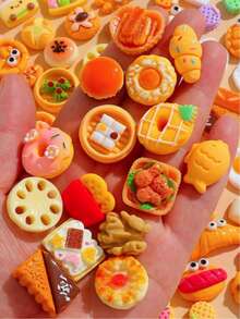 50pcs Assorted Miniature Realistic Food & Beverage Resin Pieces - Miniature Kitchen Playset For Adults (Random) - Multicolor - View 5