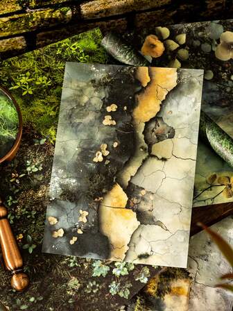 16pcs Special Paper Material, Moss Green Natural Texture Series, Suitable For Gifts, Office, Home, Marking, Labels, Classrooms, Toys, Student Journals, Creative Vintage Decorative Stickers, DIY Fun Decor