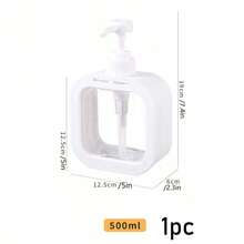 Dispenser Sabun Cuci Piring Transparan, Dispenser Sabun Cair Kamar Mandi - Dengan Pompa Anti Karat, Cocok Untuk Wastafel Dapur, Kamar Mandi / Bingkai Dekoratif Putih Dispenser Sabun Persegi Transparan yang Dapat Diisi Ulang - Putih - View 7