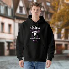 Elvira, Mistress Of The Dark Purple Bats And Coffin Pullover Hoodie,Soft And Breathable Fabric, Loose Style, Perfect For Concerts And Hiking Trips - 款式23 - 查看 3