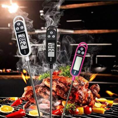 1 件式探针温度计，适用于厨房、烘焙、烧烤 - 测量牛奶、咖啡、茶的温度