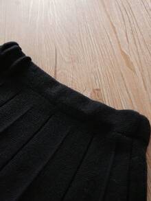 2pcs Girls Bow Decor Knitted Cardigan Sweater & A-Line Skirt Set, Elegant Fashion Cute, Round Neck Long Sleeve Warm Top & Skirt, Collegiate Style, Autumn/Winter - Red - View 10