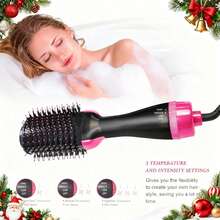 1 Pc Multifunctional Hot Air Comb,4-In-1 Hot Air CombHair Dryer, For Hair Curler & Straightener, Puffy Hairstyling,One-Step Volumizer Hair Dryer And Styler,Less Frizz, More Shine And Less Heat Damage For Salon-Style Blowouts Black/Pink - US A Type Plug(110-127V) - View 5