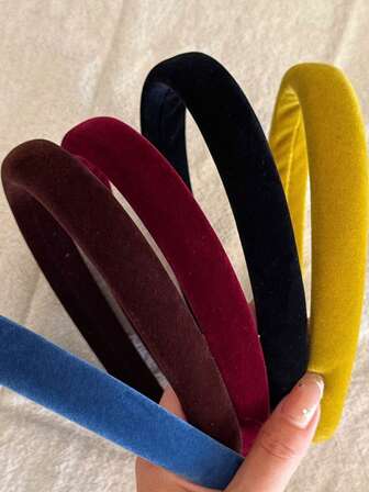 Retro Colorful Velvet Headband, Simple Fashion High-End Versatile Hair Accessories, Vintage Colorful Women 2025 New Pressure Hair Hoop Outdoor Versatile High Crown Hair Clip Headdress ,Hair Band ,Diadema