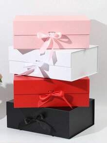 2 piezas, bolsa de regalo y caja de regalo, caja de regalo con tapa para regalos con cinta adecuada para cumpleaños, boda, Navidad, fiesta de soltero, caja de regalo, caja de regalo de propuesta, familia y amigos, Día de San Valentín - traje negro - Ver 3