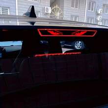 1pc Car Brake Light Sticker - Anime Style Taillight, Carbon Fiber Texture Self-Adhesive Devil Eye Decal, Easy To Apply, Enhances Safety And Style - one-size - View 3