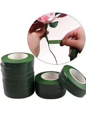 Buket Sapı Sarma ve Çiçek El Sanatları İçin 2 Adet/5 Adet Çiçek Bantları Düğün Buketi Koyu Yeşil Açık Yeşil Beyaz Kahverengi, Çiçek Bandı Yeşil, Buketler İçin Kendin Yap Çiçek Sapı Sarma, Yapay/Taze Çiçekler İçin Kendinden Yapışkanlı El Sanatları Bandı, Düğünler/Ev Dekorasyonu/Hediye Paketleme İçin Çiçekçi Sınıfı Sarma Malzemeleri, Kendin Yap Çiçek Düzenleme Paketleme Yeşil Bant, Çiçek Dekorasyonu, Çiçek Düzenlemeleri İçin Esnek Kağıt Bant