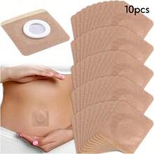50pcs Castor Oil Pack Wraps, Disposable Self-Adhesive Organic Cotton Skin Covers For Abdomen Care, Absorbent Belly Button Pads For Abdomen Knees Feet- Skin Color - Brown - View 6